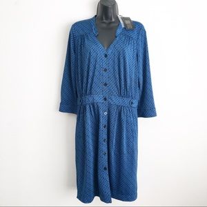 Etcetera Dress Blue Black Size 10 NWT